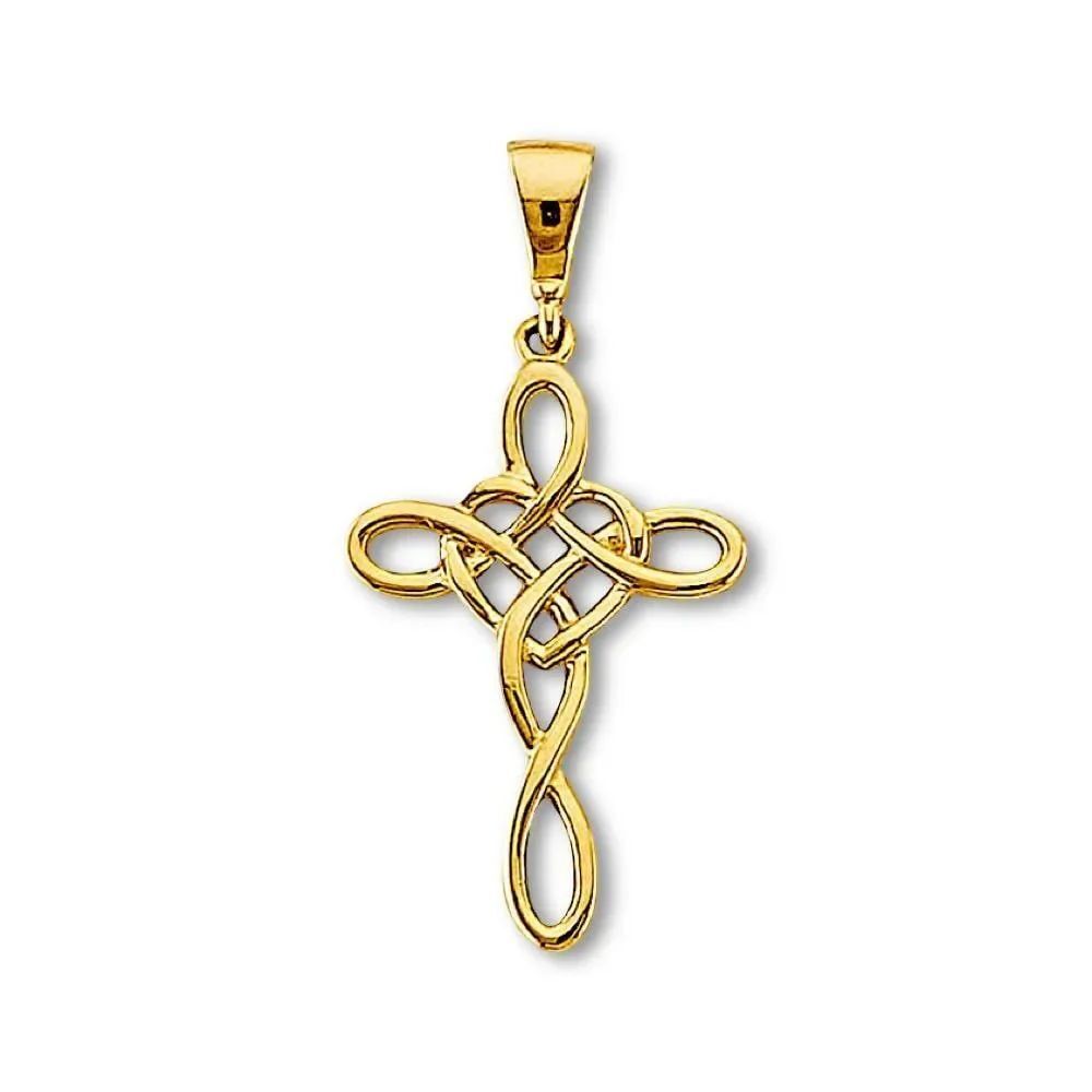 14K Gold Cross Pendant Necklace | Classic Religious Charm By Tehrani Jewelry